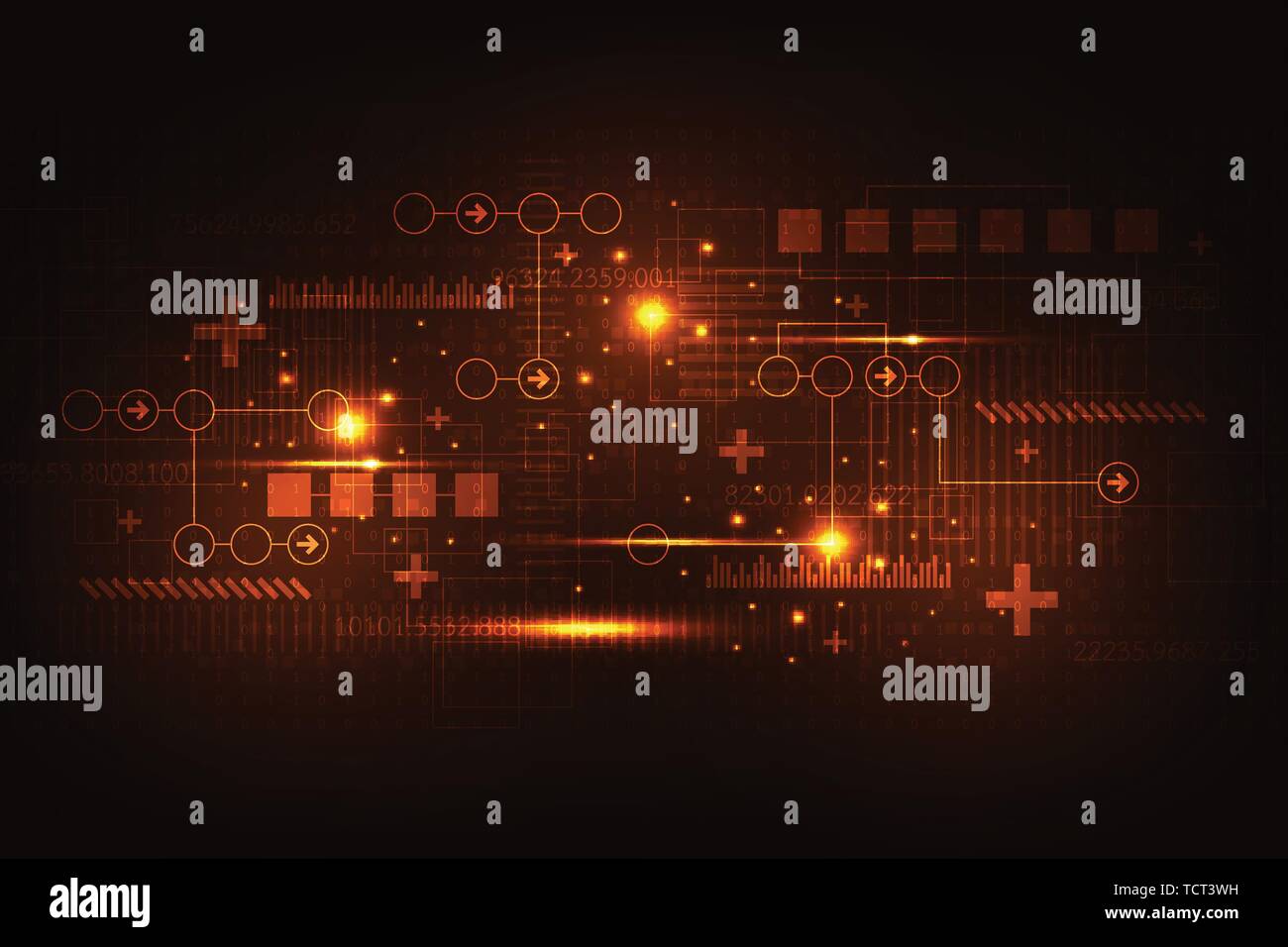 Important information that is calculated using digital systems. Stock Vector