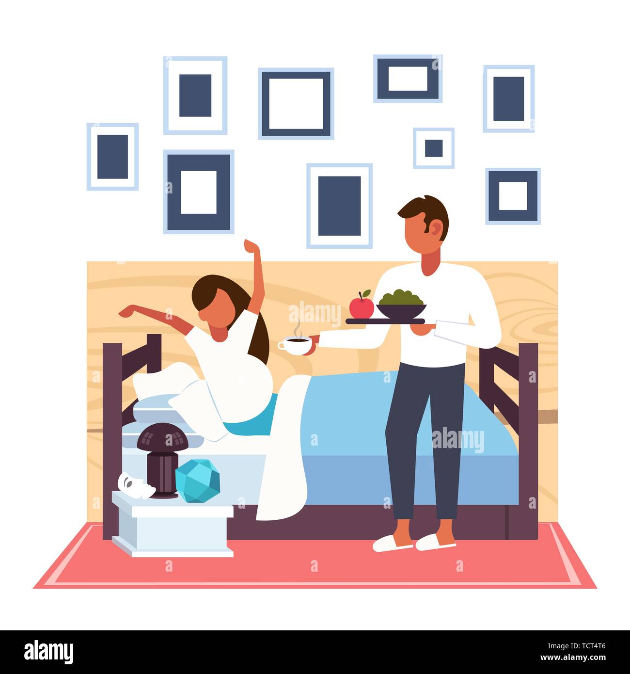 Happy wife eating home Cut Out Stock Images & Pictures - Alamy