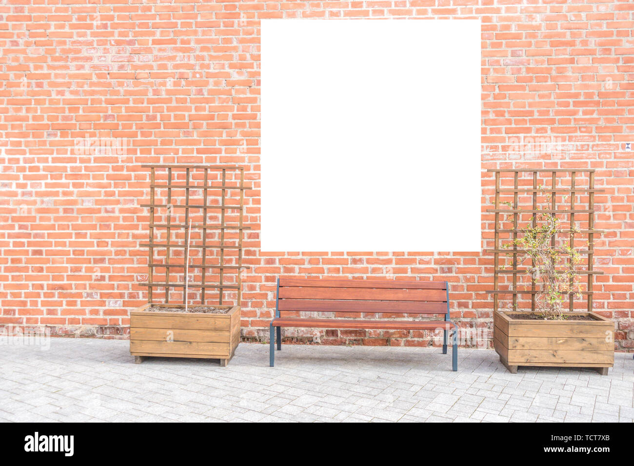 Mock Up Blank Billboard Poster Frames Advertising On The Brick