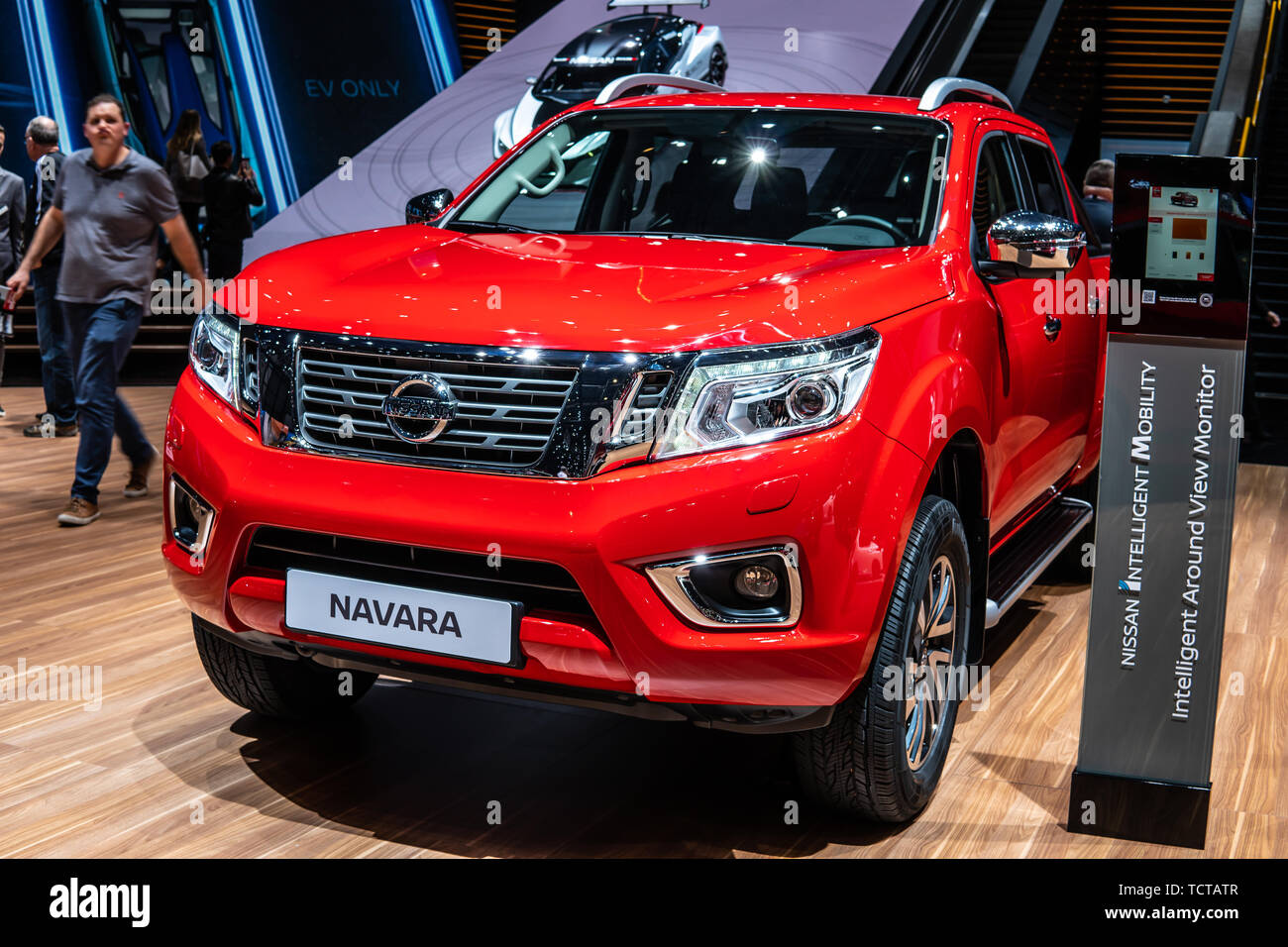 Geneva, Switzerland, March 07, 2019 Nissan Navara pickup truck at ...