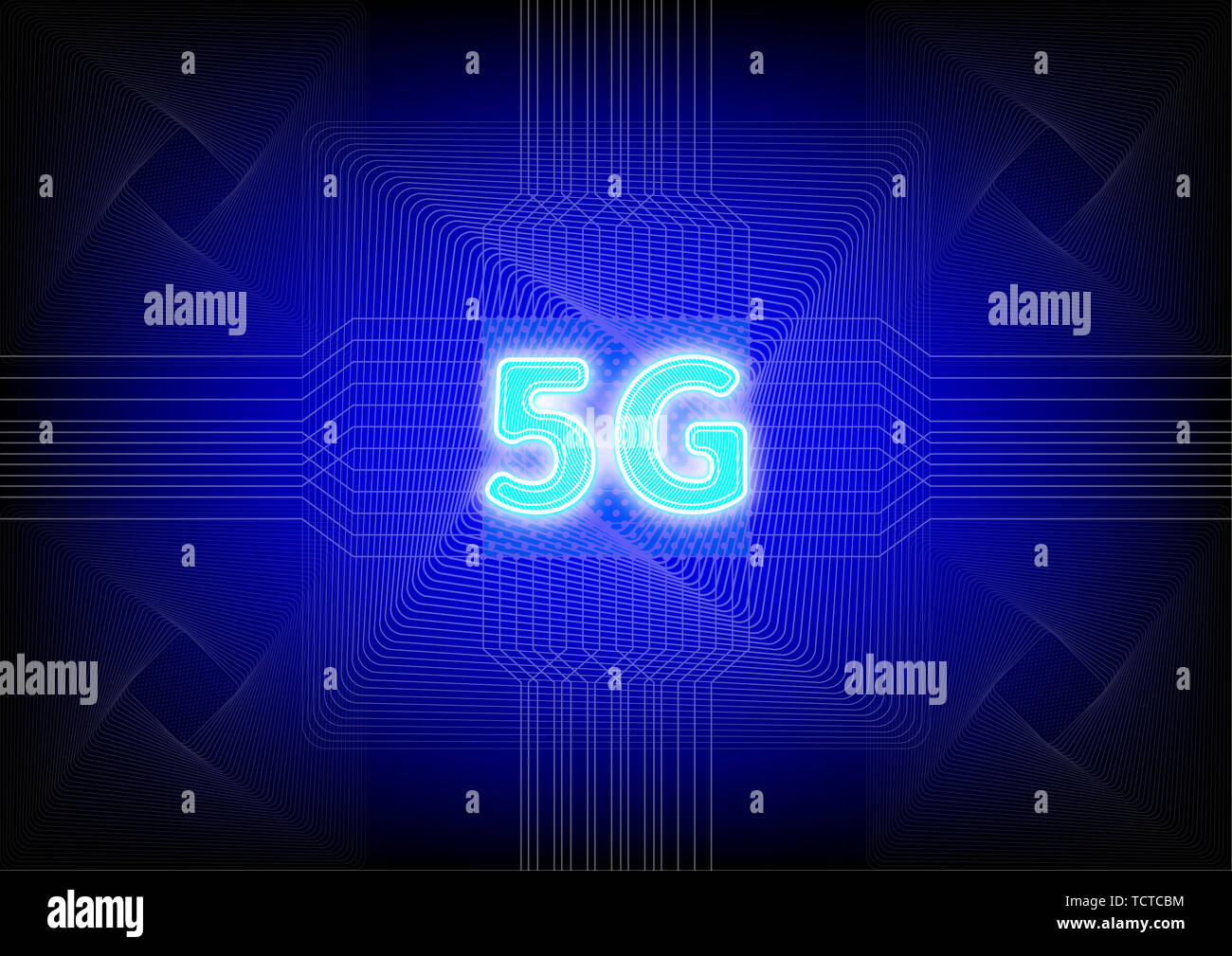 5G technology chip concept diagram Stock Photo