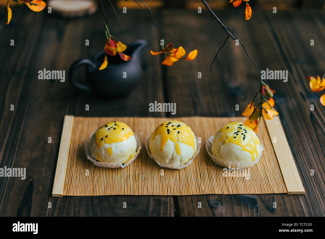 Chinese style egg yolk pie Stock Photo - Alamy