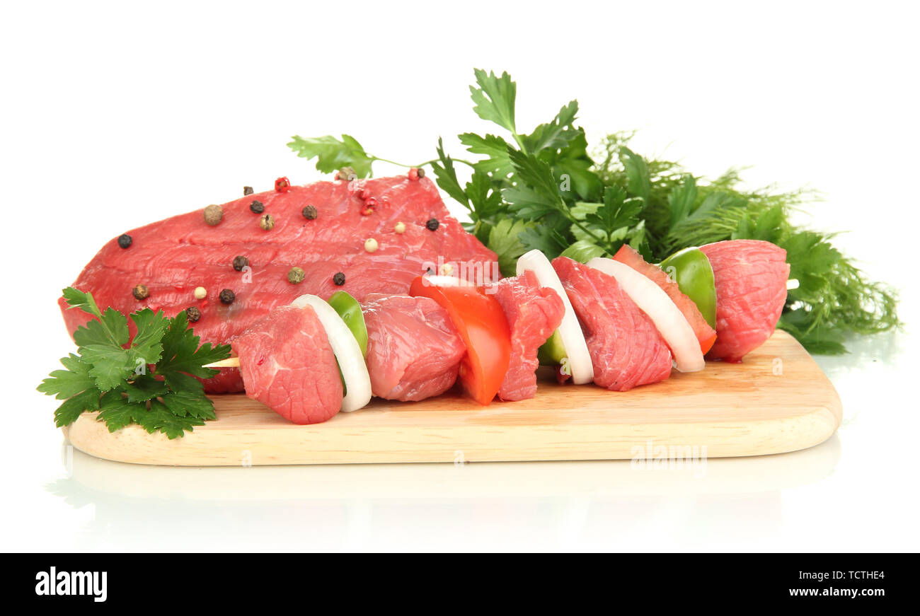 Raw beef meat isolated on white Stock Photo - Alamy