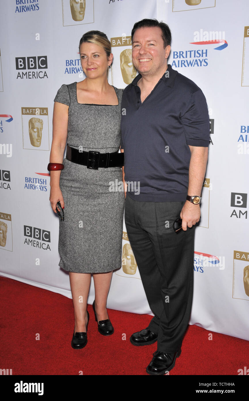 LOS ANGELES, CA. September 20, 2008: Ricky Gervais & girlfriend Jane