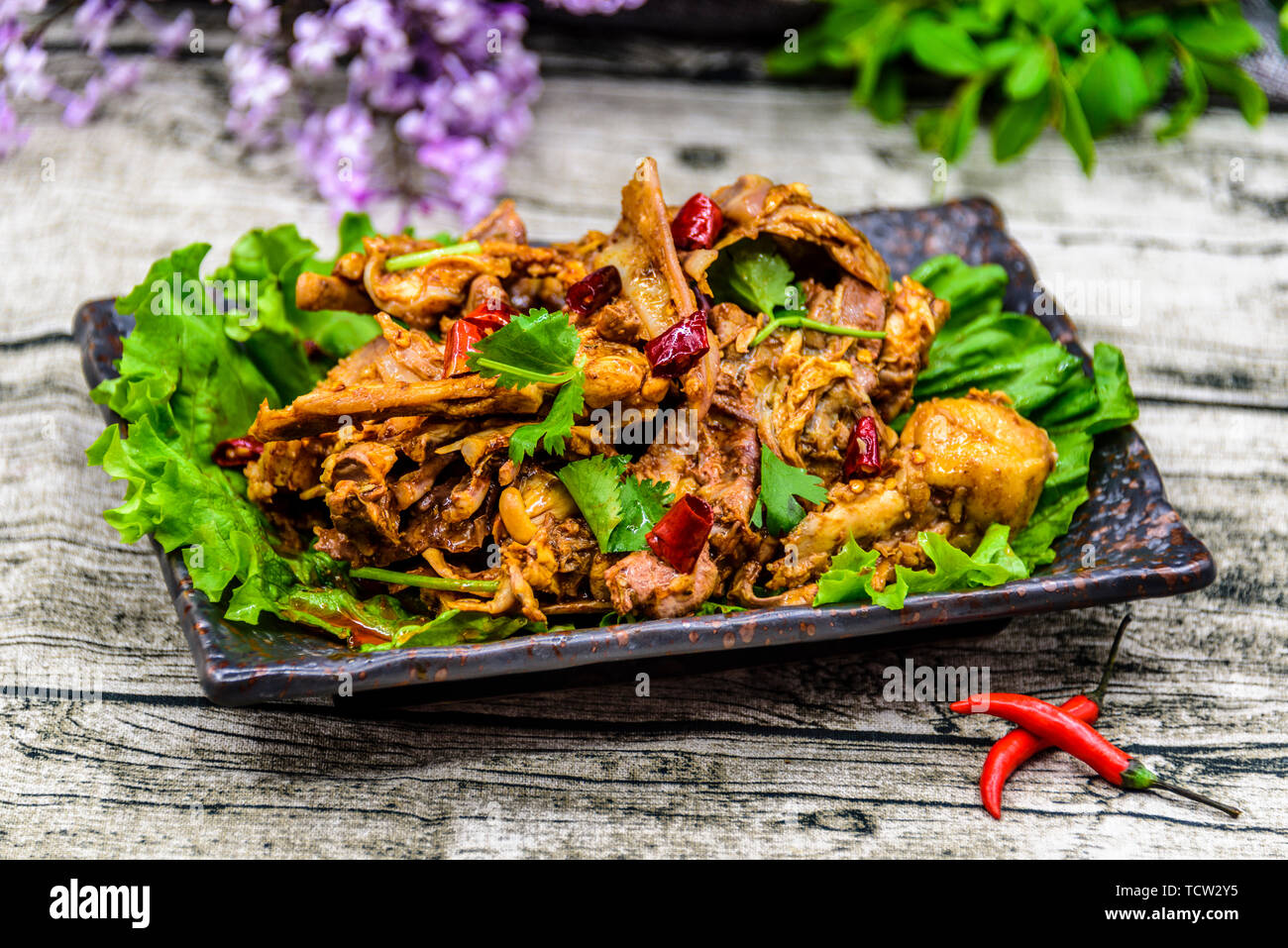 Spicy fried chicken rack Stock Photo - Alamy