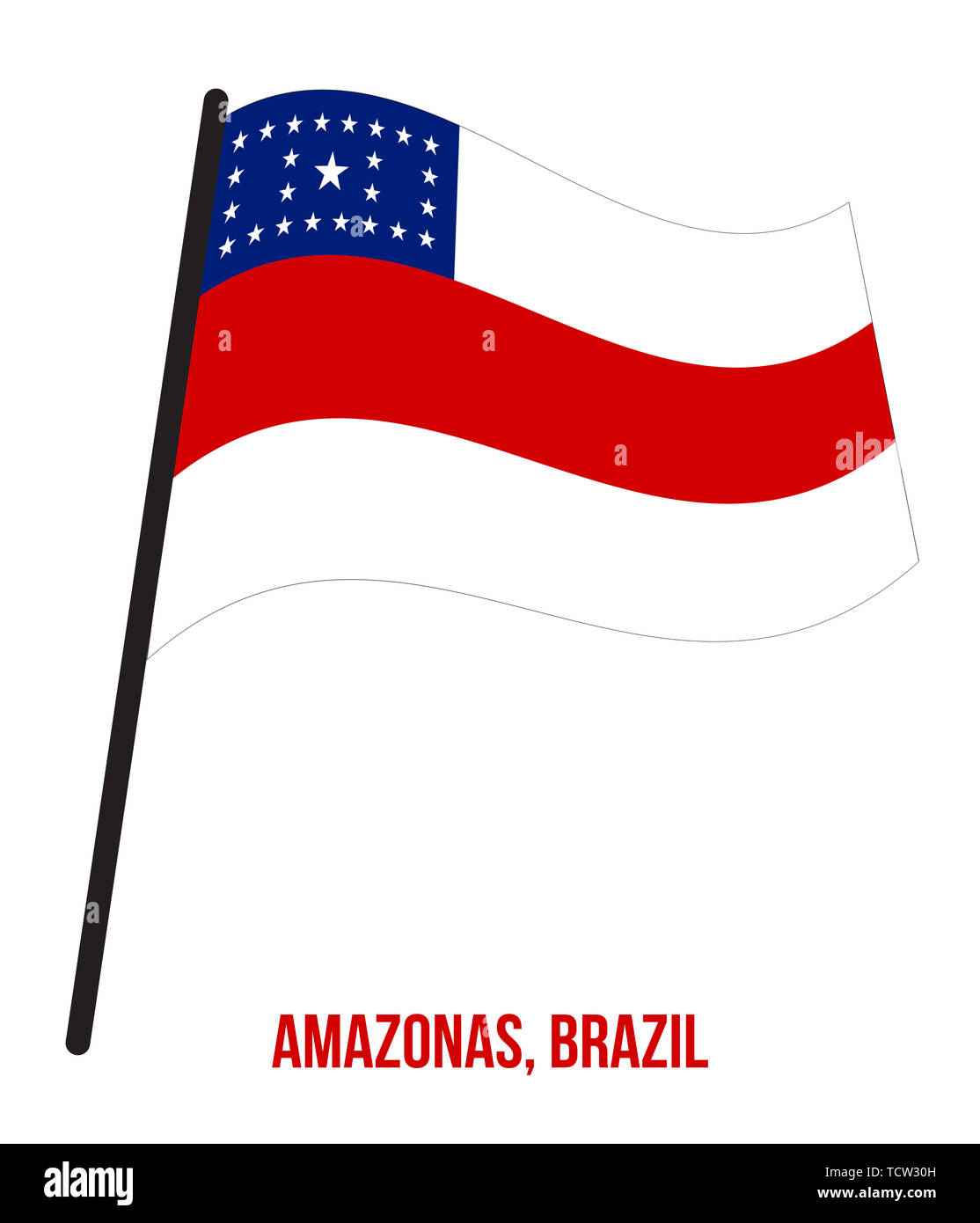 Amazonas Flag Waving Vector Illustration on White Background. States