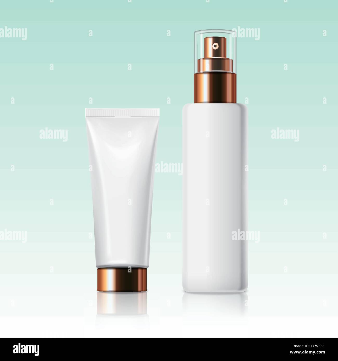 Blank white cosmetic bottle and tube in 3d illustration Stock Vector ...