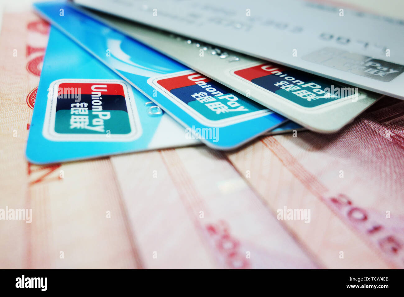 Currency and bank cards Stock Photo Alamy