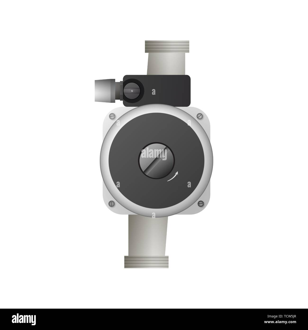 Industrial water pump. Heating equipment. Vector illustration Stock Vector