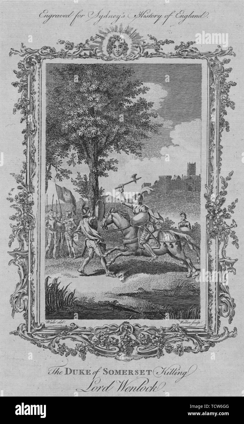 'The Duke of Somerset killing Lord Wenlock', 1773.  Creator: William Walker. Stock Photo