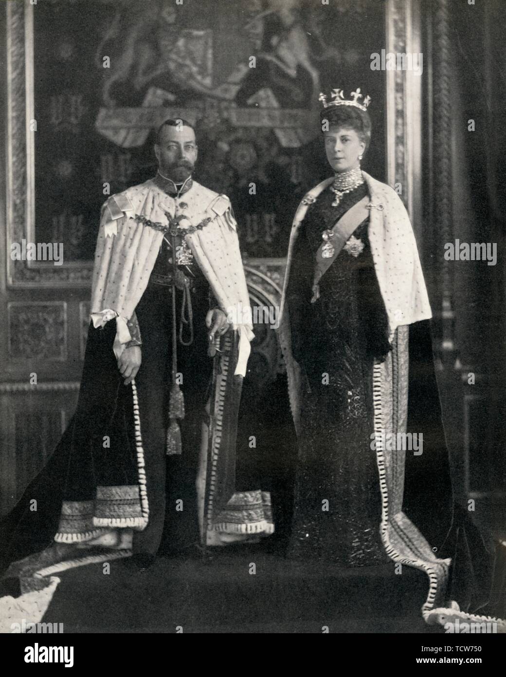 'King V and Queen Mary at their first opening of Parliament', 6