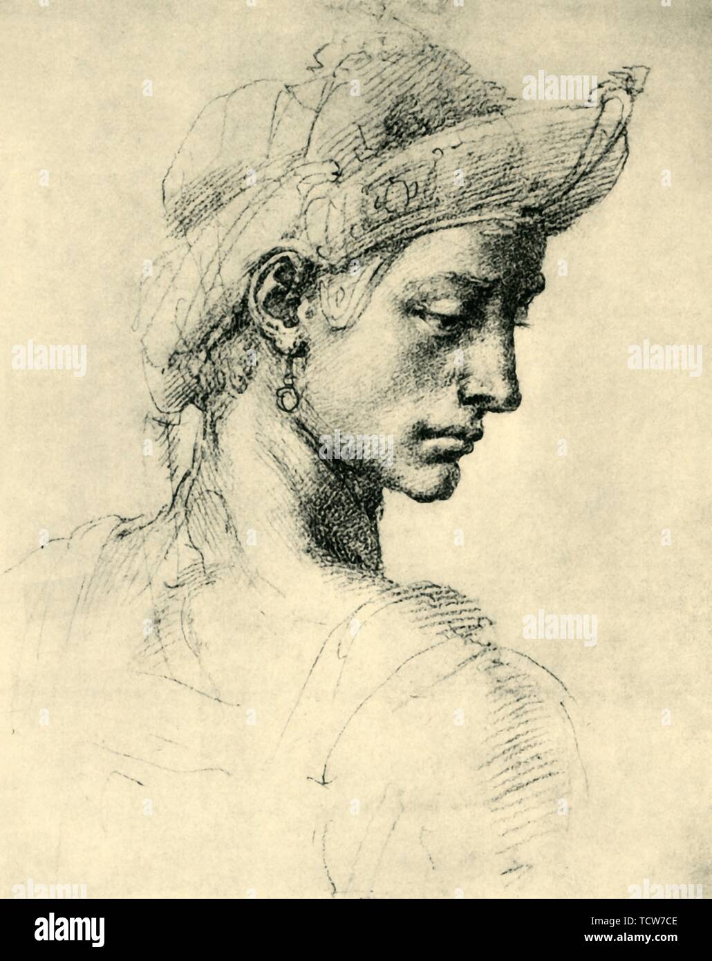 'Ideal Head', 1520-1525, (1943). Creator: Michelangelo Buonarroti. Stock Photo