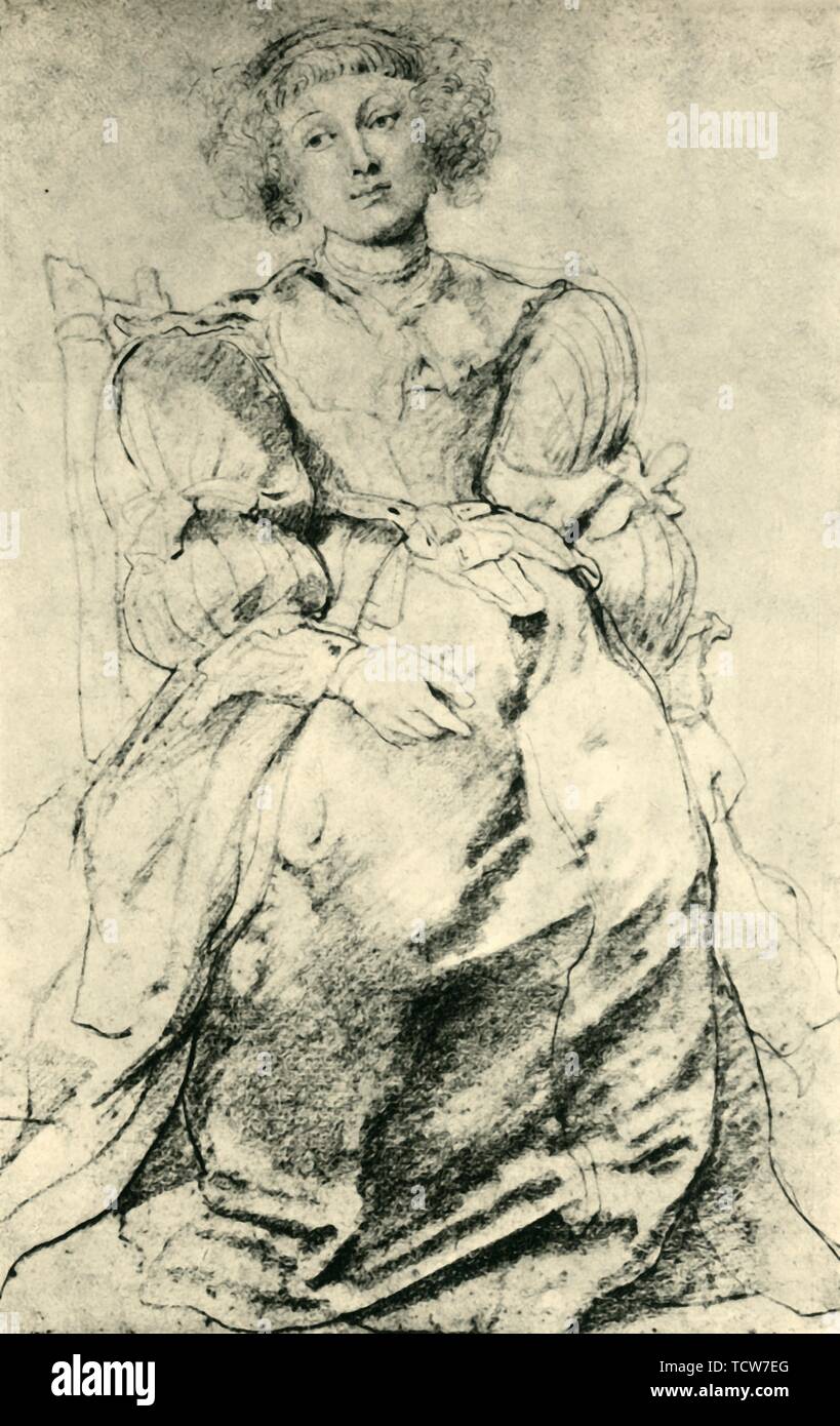 'Portrait of Hélène Fourment', c1630-1631, (1943). Creator: Peter Paul Rubens. Stock Photo