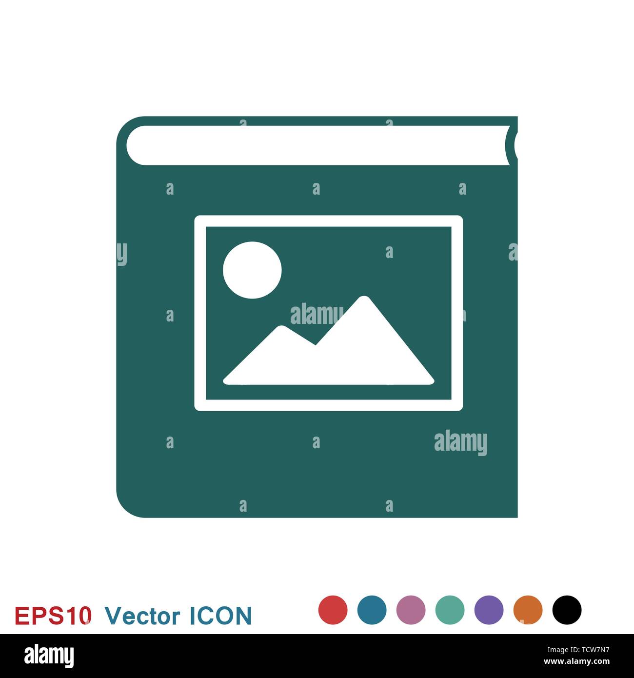 Photo album vector icon on white background illustration Stock Vector