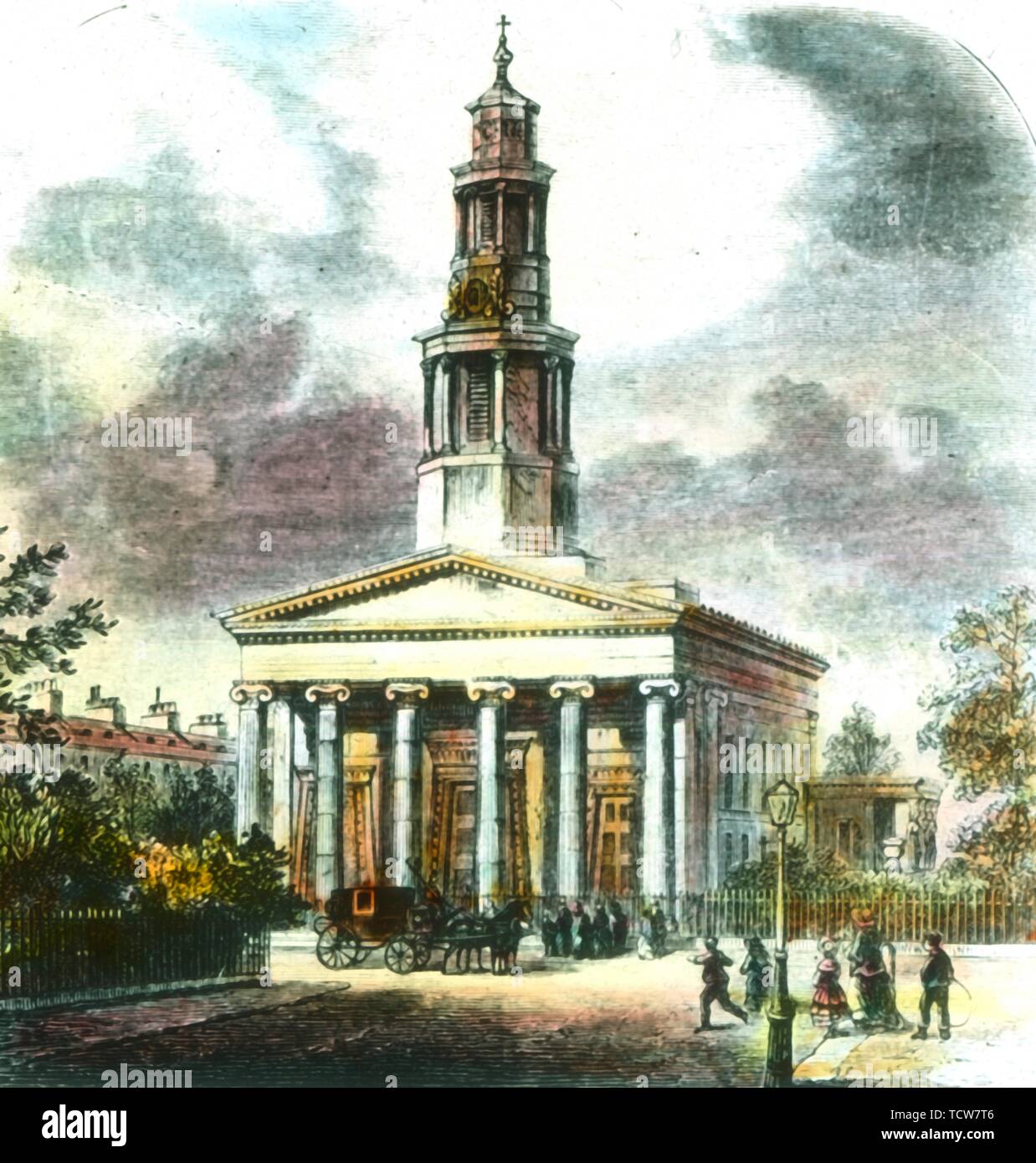 'New St. Pancras Church', 19th century. Creator: Unknown. Stock Photo