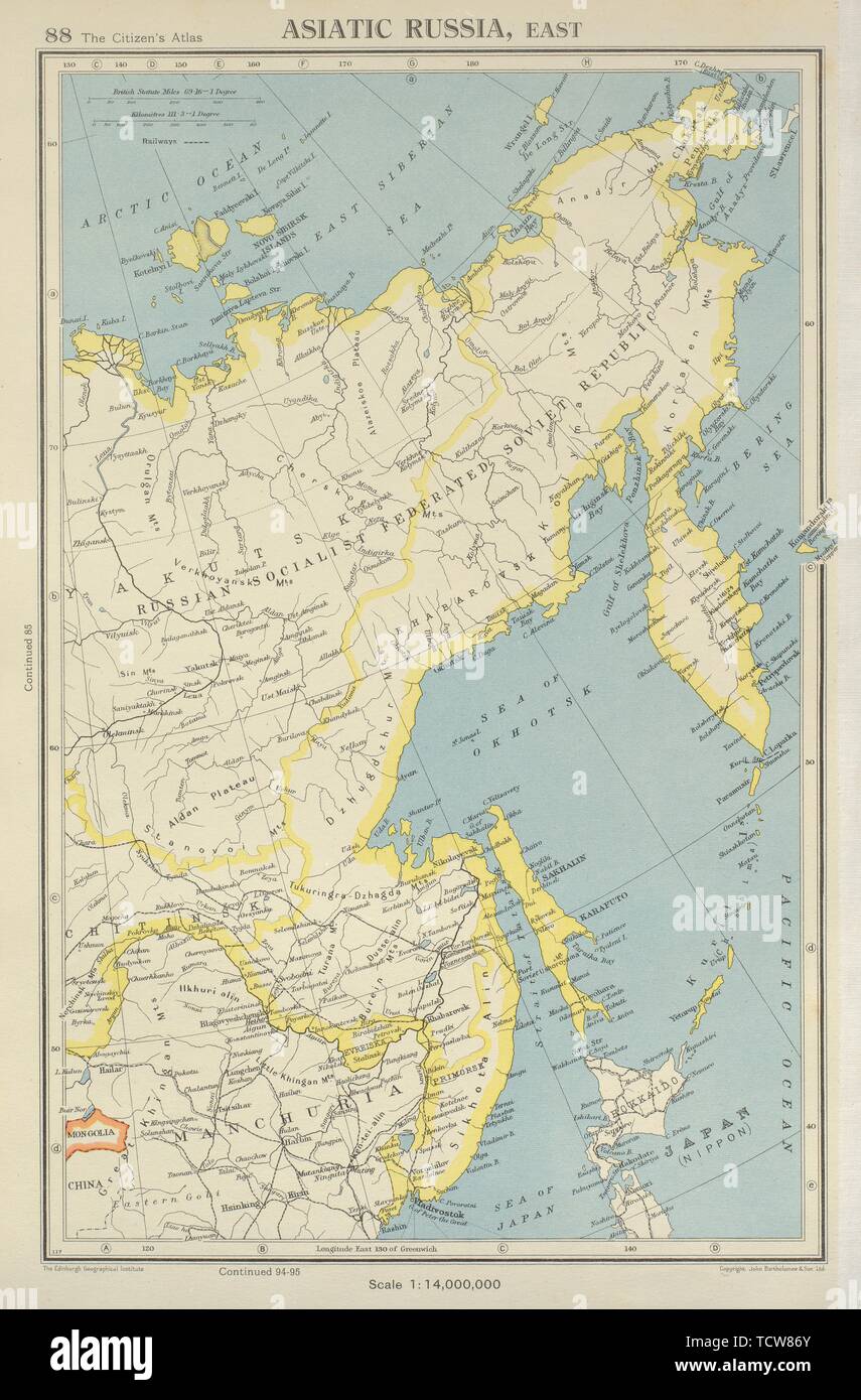 ASIATIC RUSSIA EAST Siberia Yakutsk Russian Sakhalin BARTHOLOMEW asiatic-russia-east-siberia-yakutsk-russian-sakhalin-bartholomew