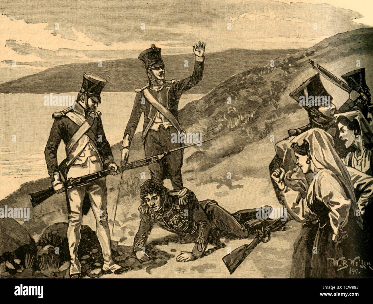 Capture of French Marshal Joachim Murat, Calabria, Italy, 1815 (c1890). Creator: Unknown. Stock Photo
