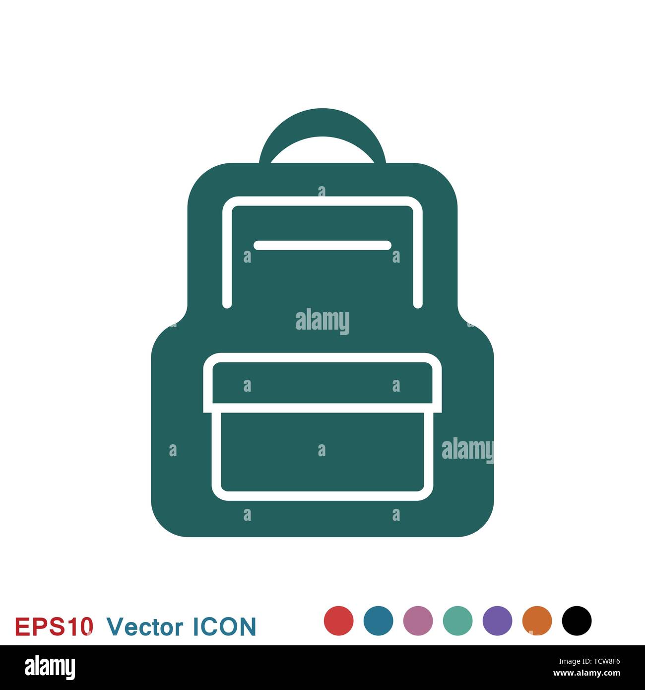 Backpack solid icon on background. Luggage glyph style design, designed for web and app. Stock Vector