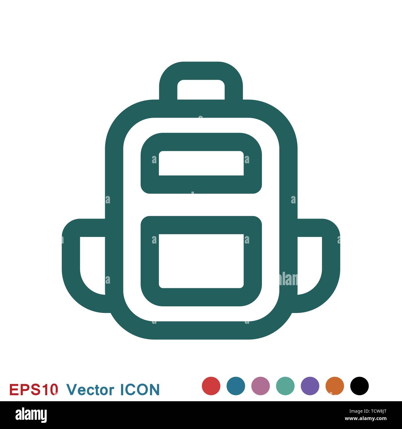 Backpack solid icon on background. Luggage glyph style design, designed for web and app. Stock Vector
