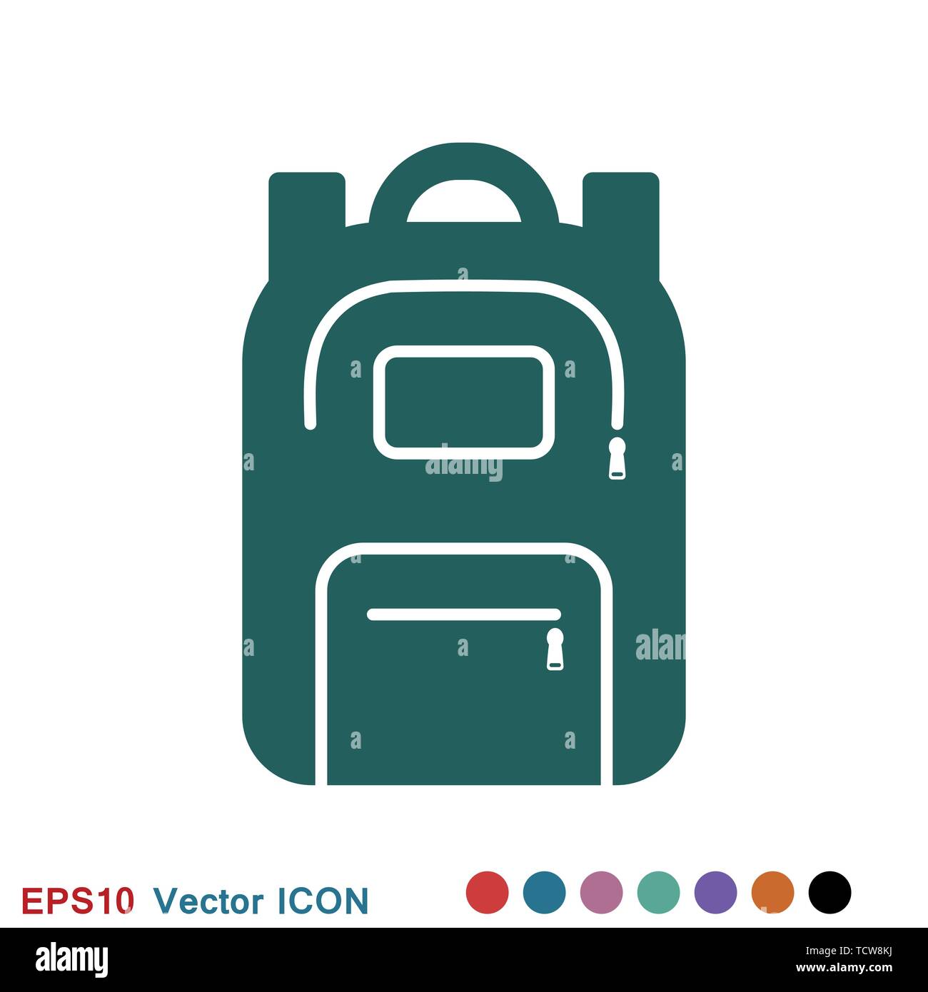 Backpack solid icon on background. Luggage glyph style design, designed for web and app. Stock Vector