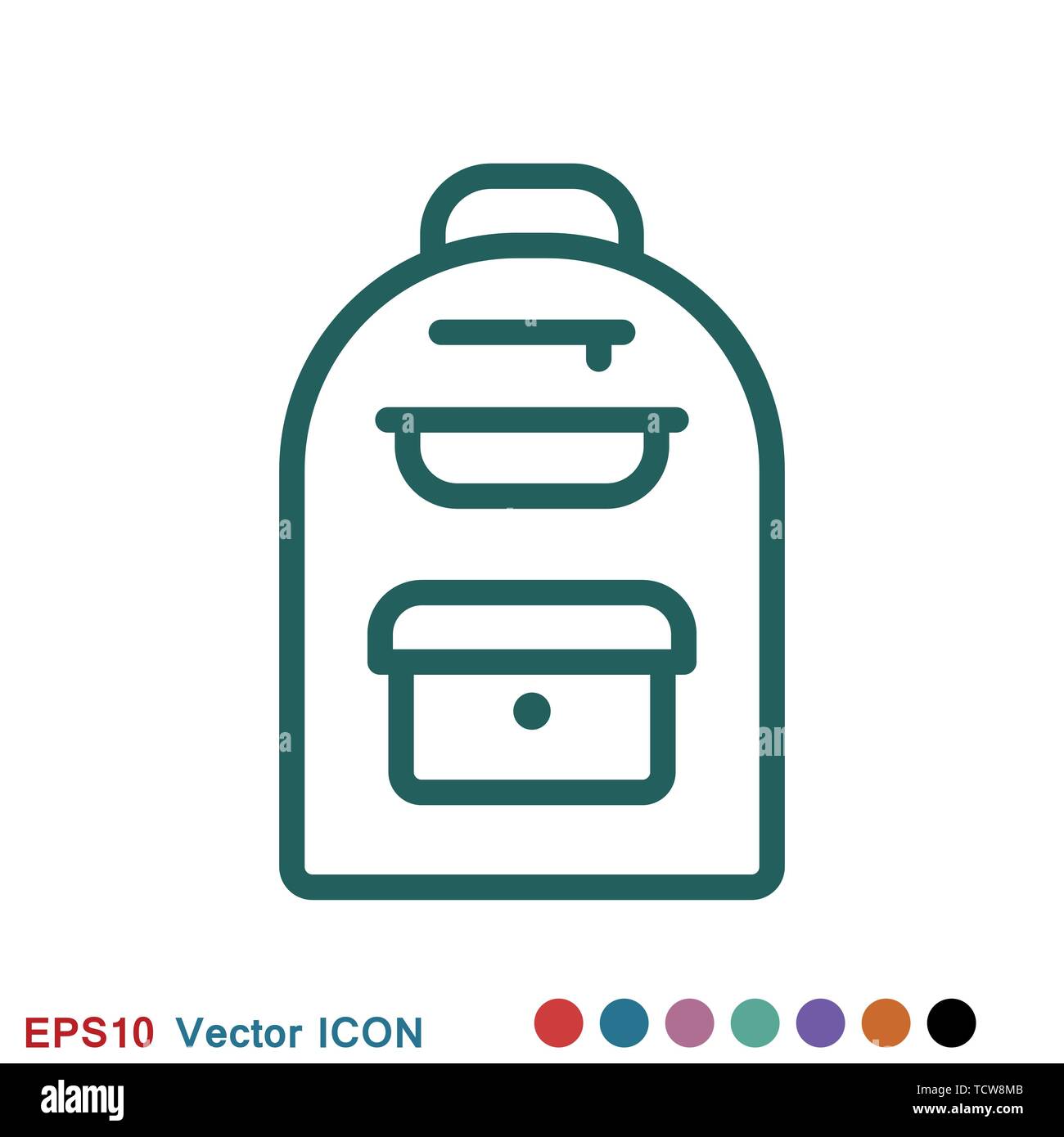 Backpack solid icon on background. Luggage glyph style design, designed for web and app. Stock Vector