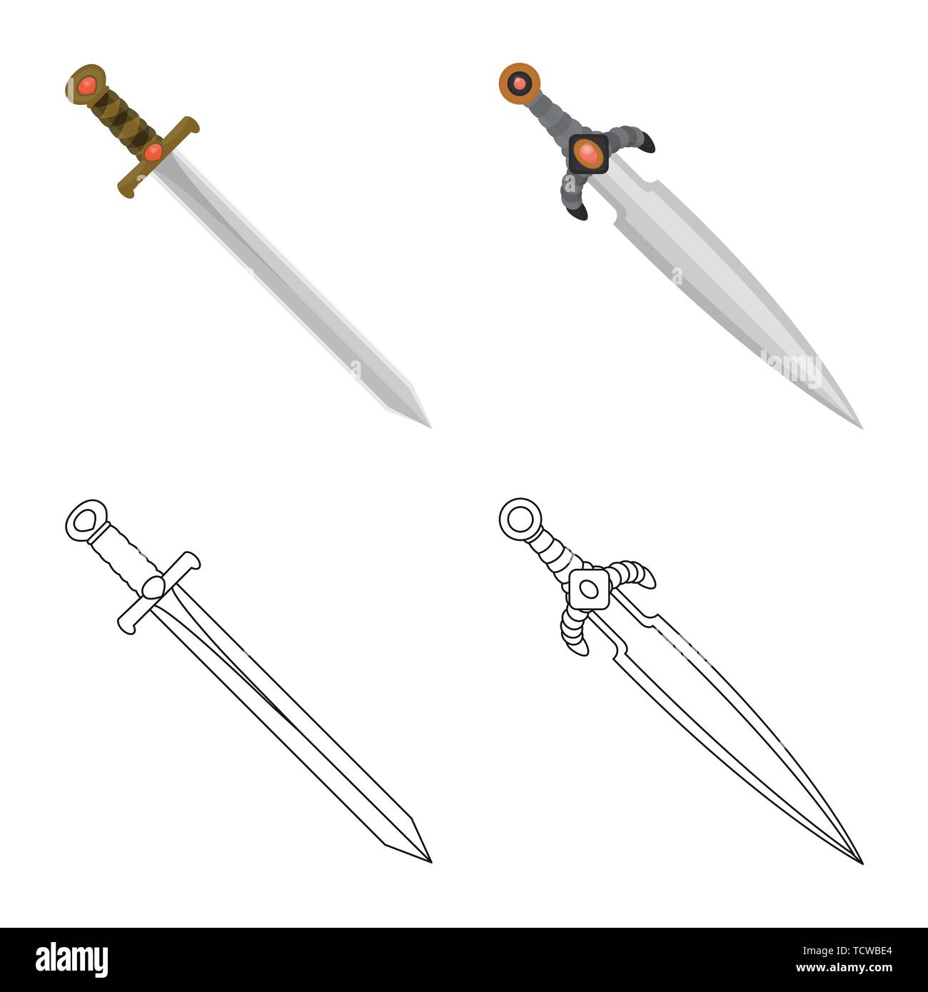 Vector illustration of game and armor icon. Set of game and blade stock ...