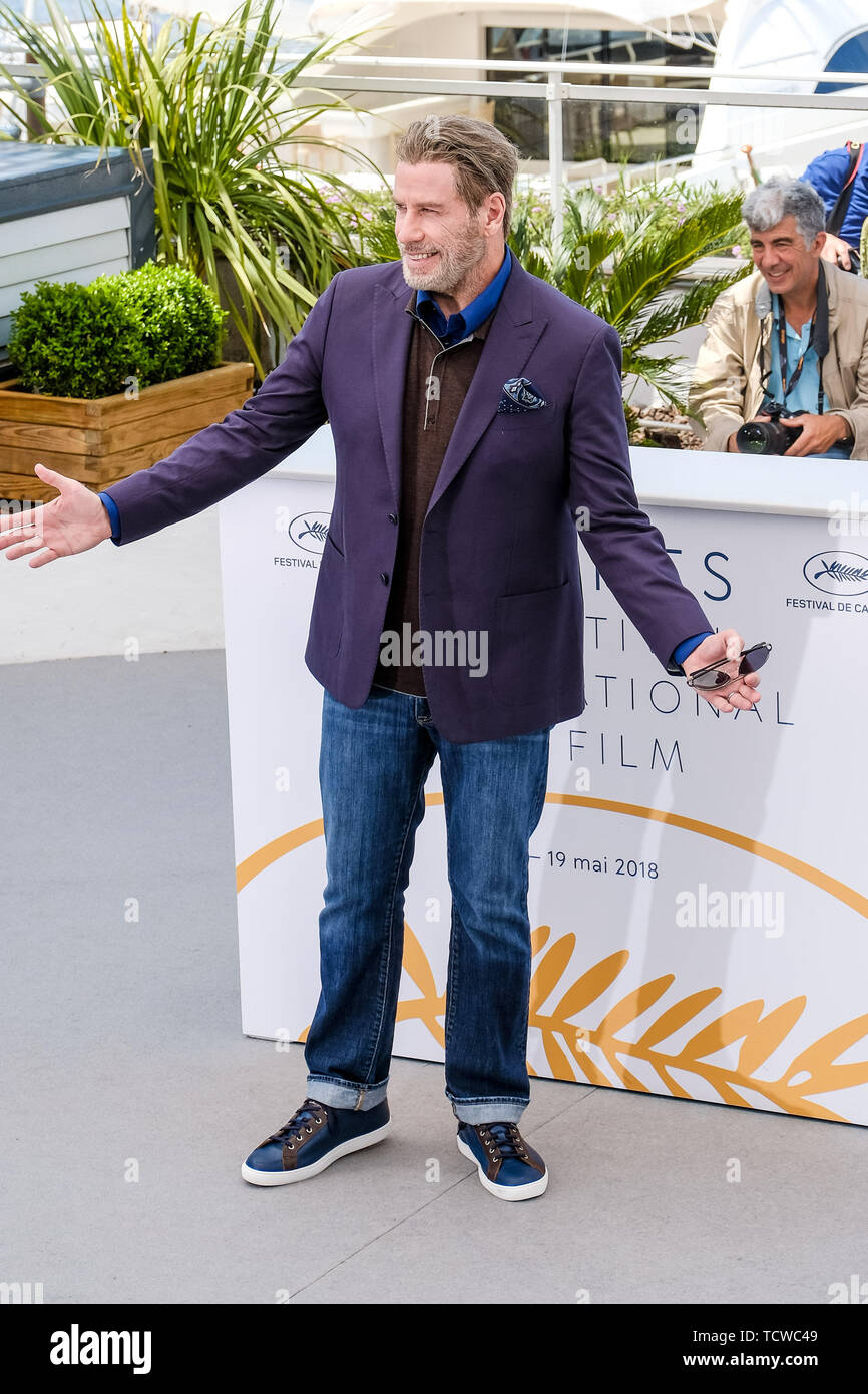 John Travolta at the 'Gotti' photocall on Tuesday 15 May 2018 as part of the 71st Cannes Film Festival held at Palais des Festivals, Cannes. Pictured: John Travolta. Stock Photo