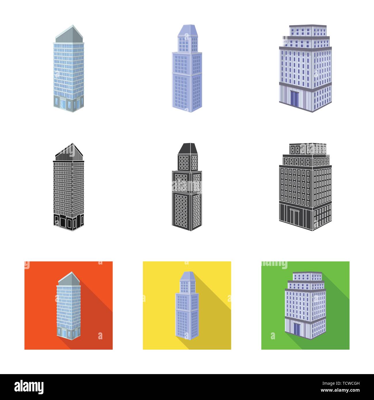 Isolated object of construction and building icon. Set of construction ...