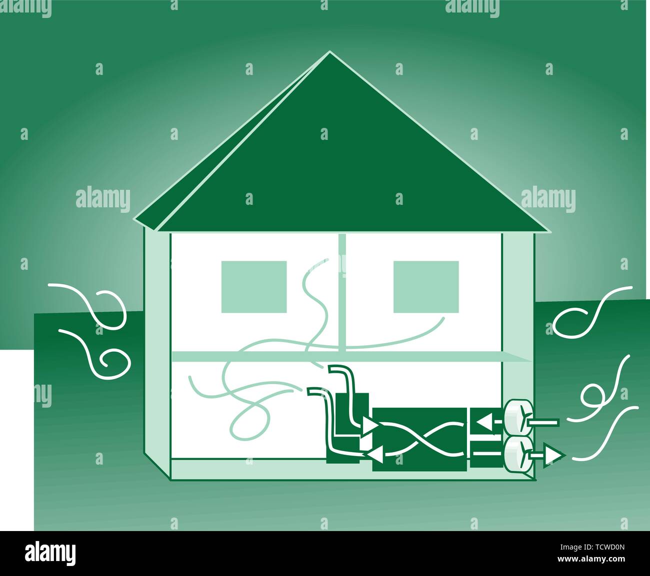energy-efficient house ventilation system residual energy heat Stock Vector  Image & Art - Alamy