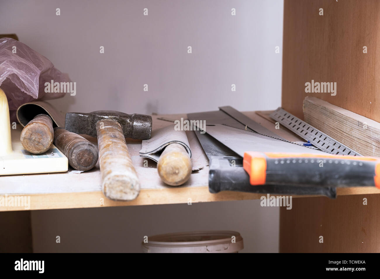 Set different carpenters tools hi-res stock photography and images - Alamy