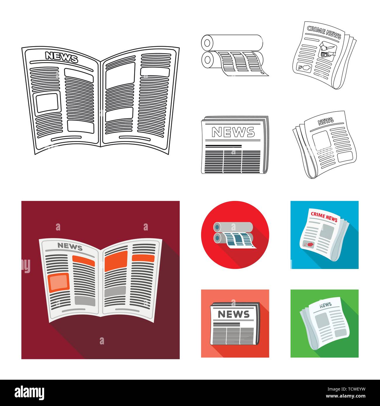 Vector design of daily and folded logo. Set of daily and paper vector ...