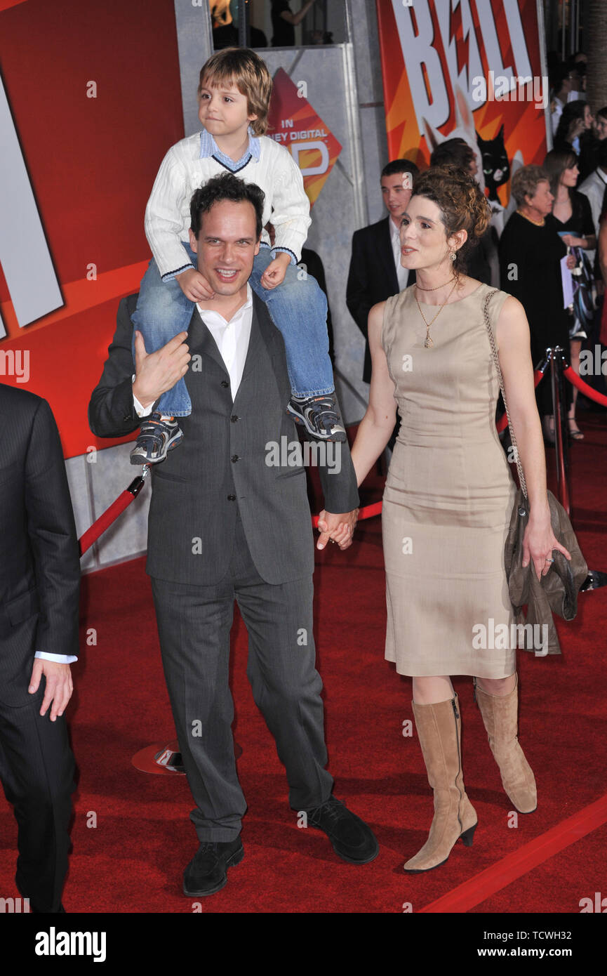 LOS ANGELES, CA. November 17, 2008: Diedrich Bader & wife & son at the world premiere of 'Bolt' at the El Capitan Theatre, Hollywood. © 2008 Paul Smith / Featureflash Stock Photo