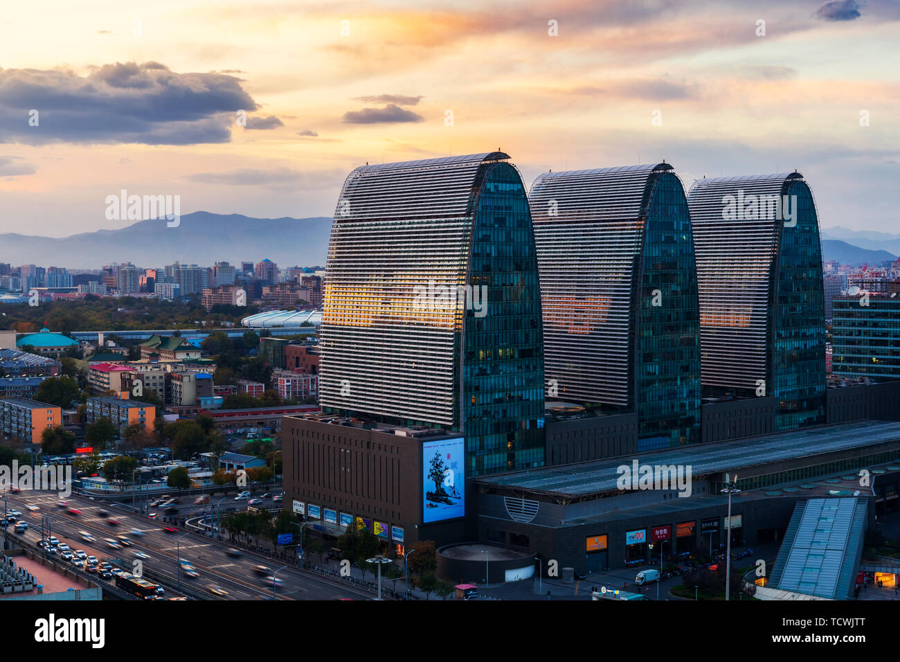 Beijing Xizhimen overpass sunset Stock Photo - Alamy