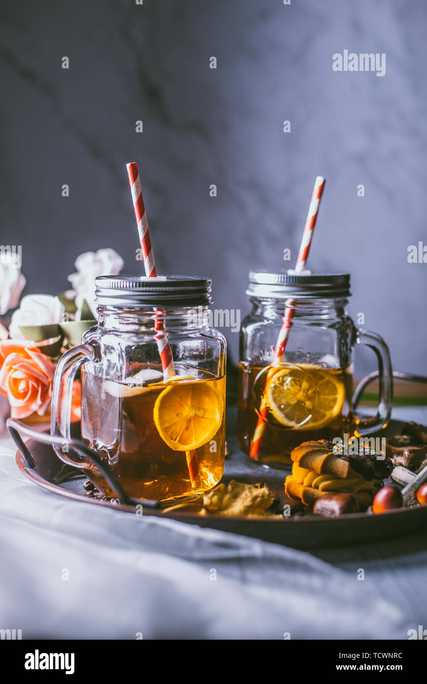 Drinks, iced drinks, lemon, iced black tea Stock Photo Alamy