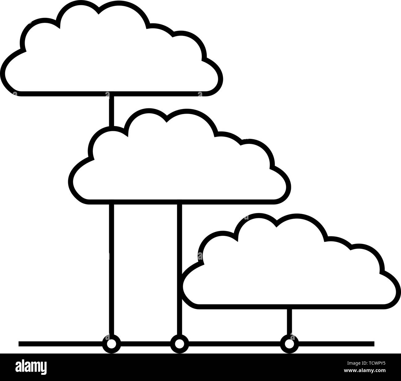 Cloud Network Icon. Outline Simple Design. Vector Illustration Stock ...
