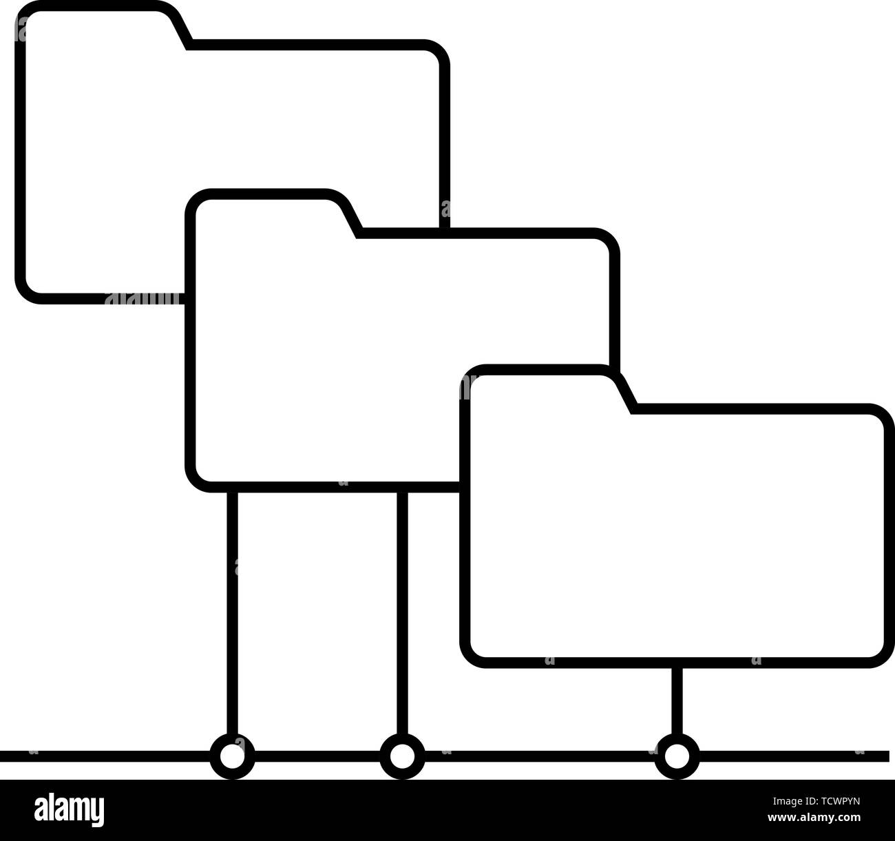 Folder Network Icon. Outline Simple Design. Vector Illustration Stock ...
