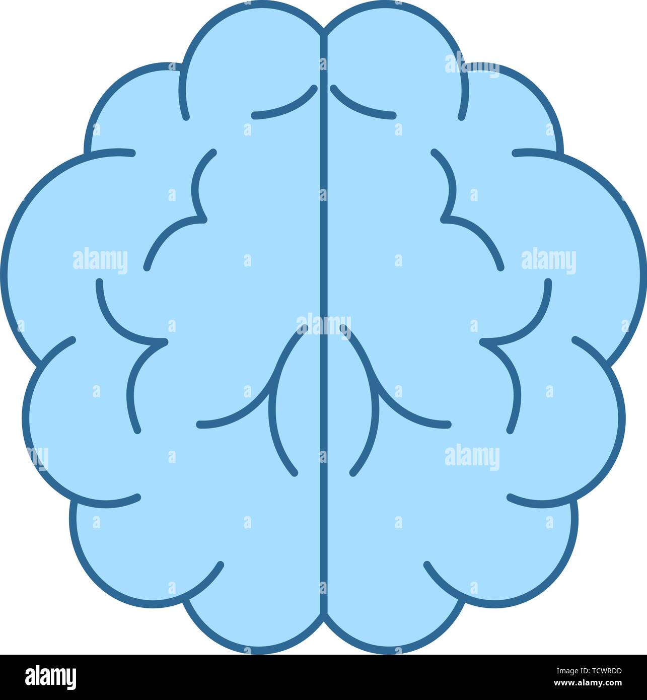 Brainstorm Icon. Thin Line With Blue Fill Design. Vector Illustration ...