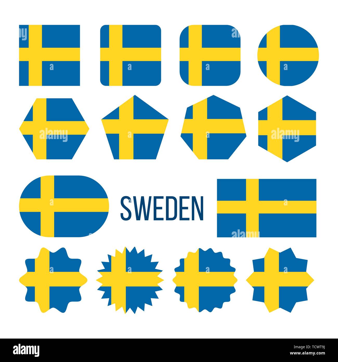 Sweden Flag Collection Figure Icons Set Vector Stock Vector Image & Art ...