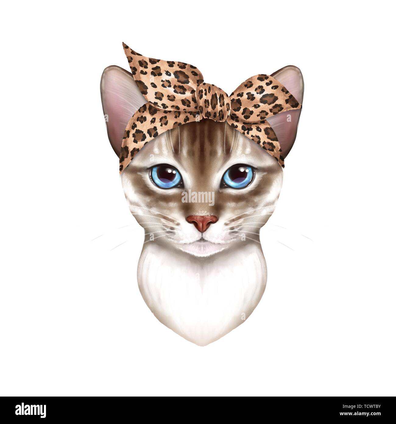 Cute cat wearing bandana Stock Photo Alamy