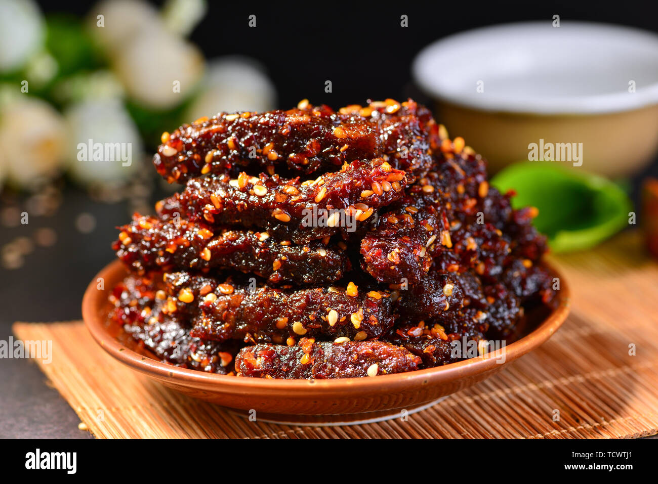 Spicy beef strips Stock Photo - Alamy