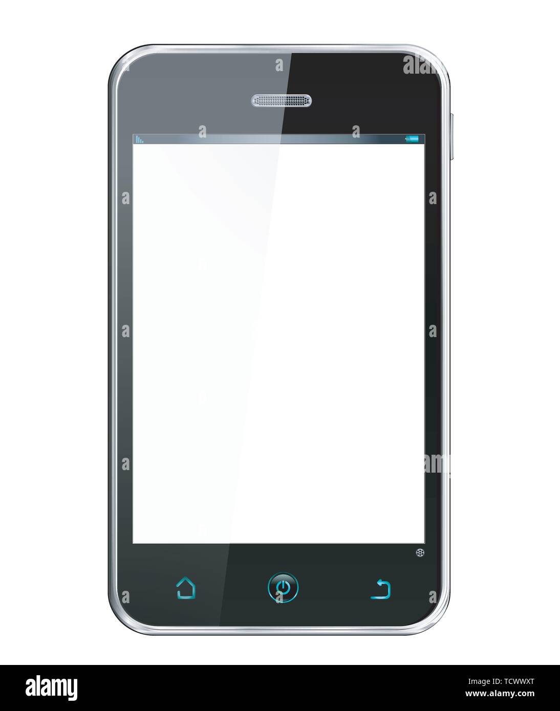 Realistic Smartphone - cellphone in iphone style, vector layered and with a separate layer to easily add your own screen image Stock Vector