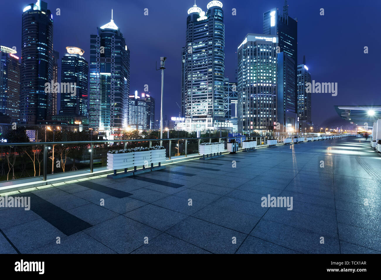 footpath and modern photography at night Stock Photo - Alamy