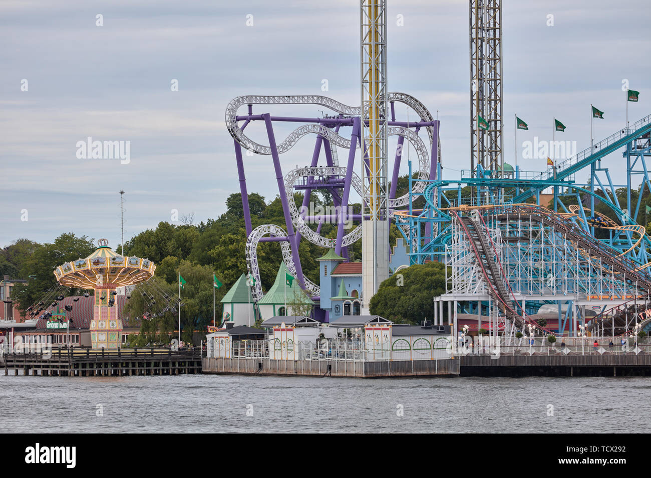 Gröna Lund Tivoli Park, Stockholm Stock Photo