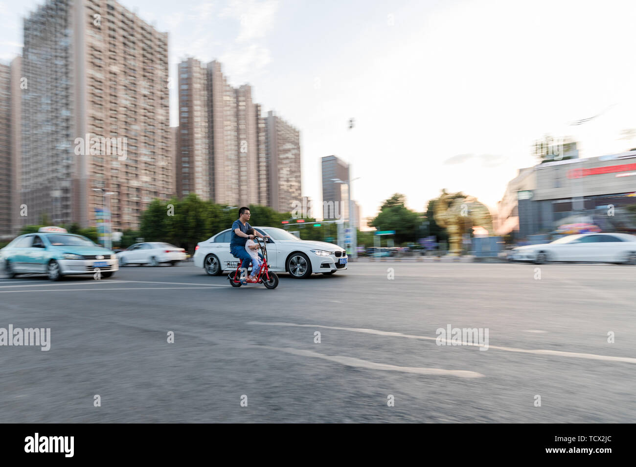 Electric cars on the road Stock Photo Alamy