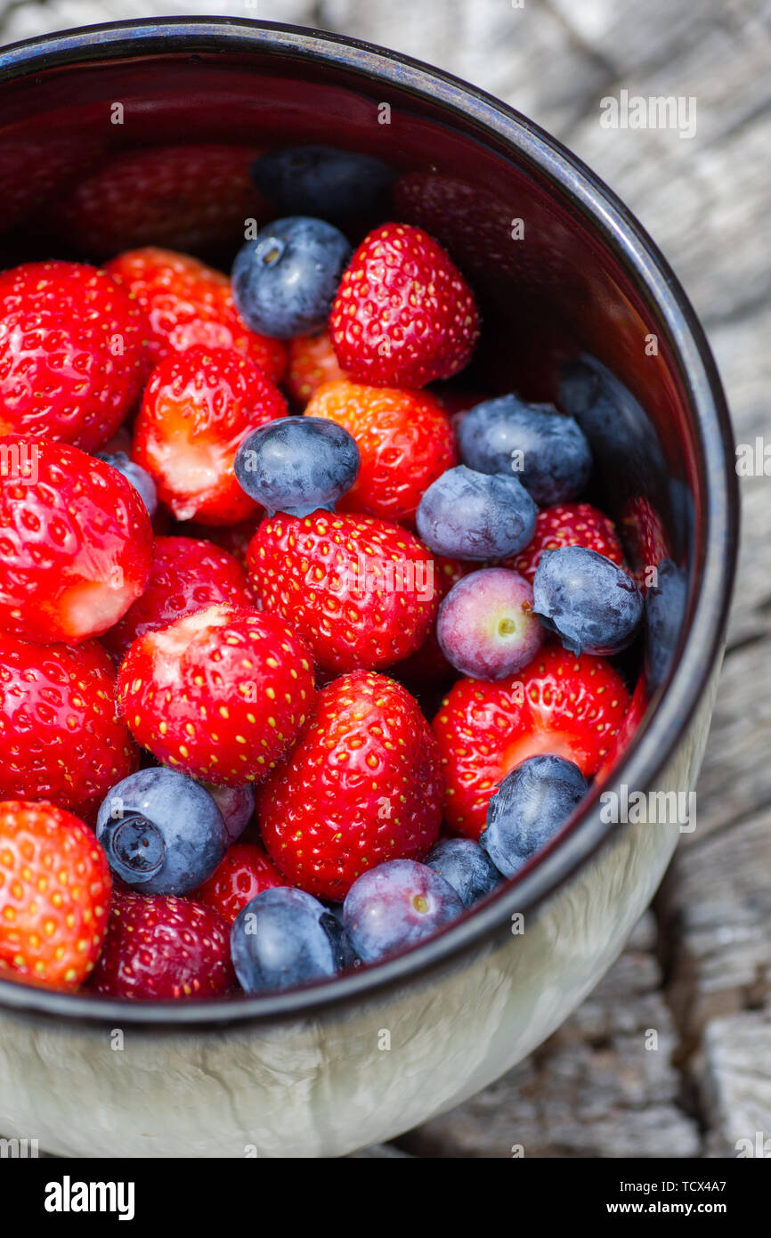 Combined fruit cups Stock Photo Alamy