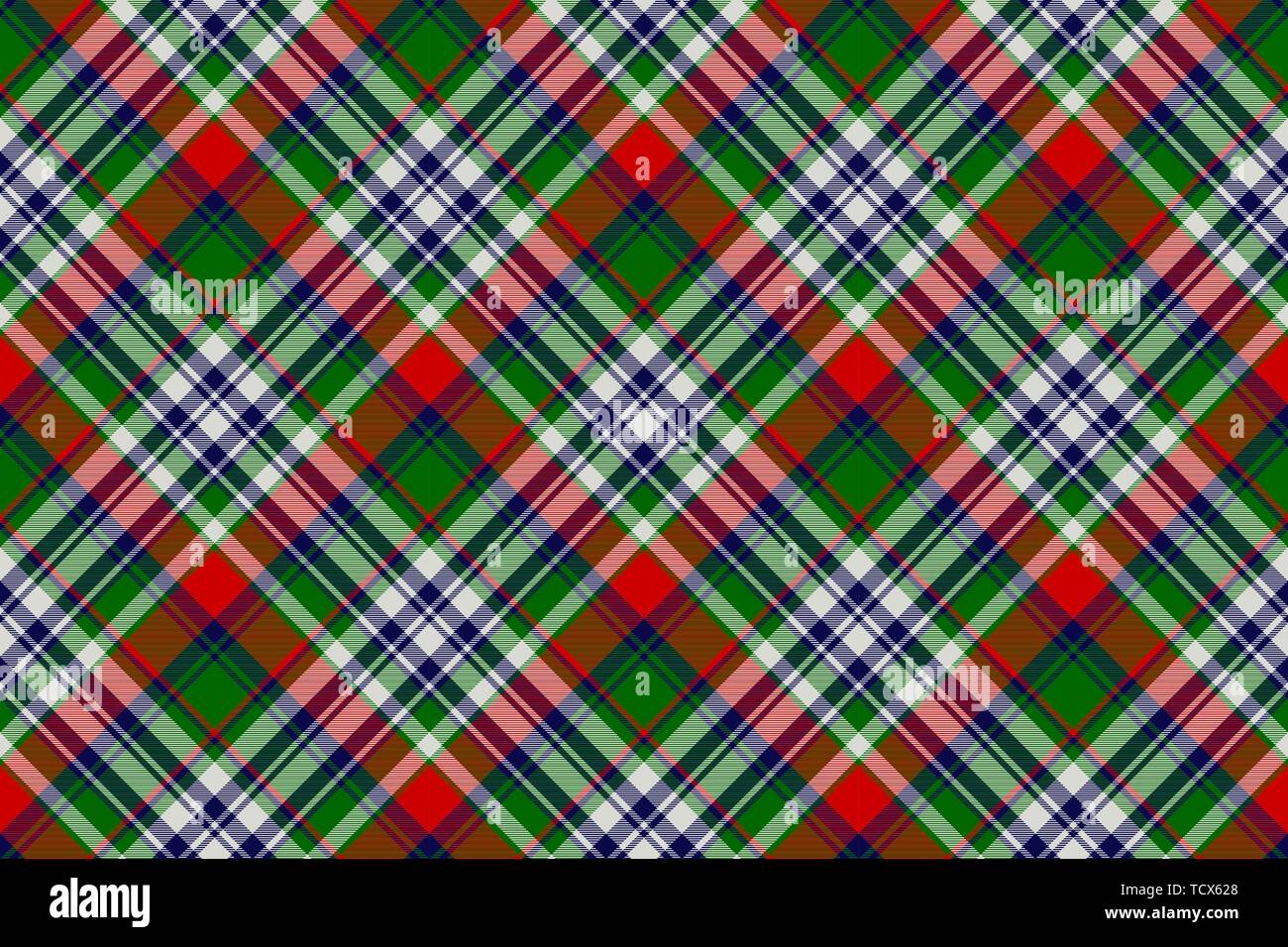 Celtic classic check plaid seamles pattern. Vector illustration. Stock Vector