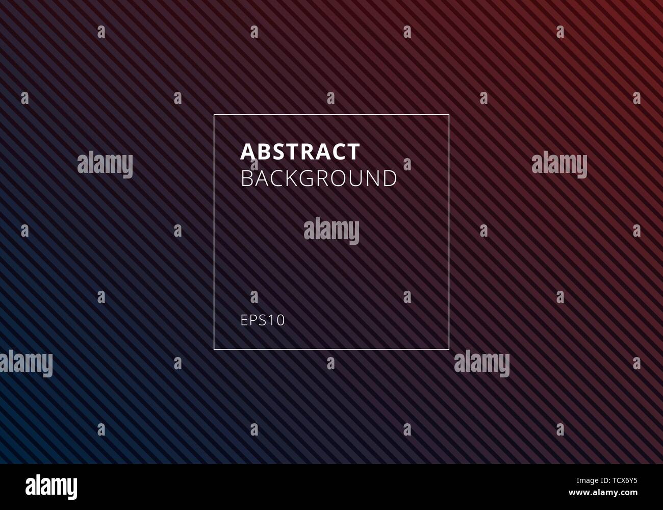 Abstract blue and red striped lines diagonal pattern on dark background ...