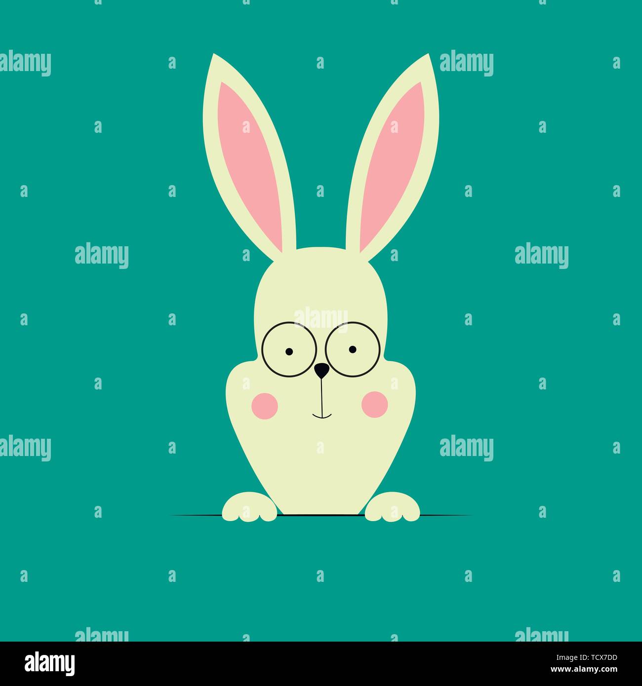 Cute Easter bunny. Flat illustration Stock Vector Image & Art - Alamy