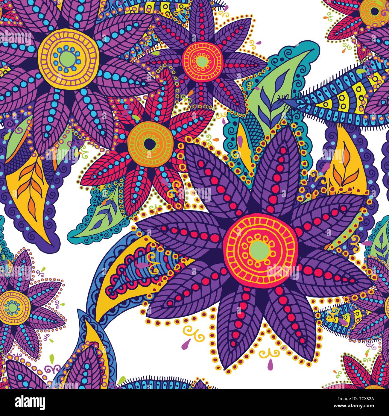 Seamless vintage pattern of beautiful paisley cucumbers and flowers on a  blue background. Turkish, Indian, Persian. Vector illustration Stock Vector  Image \u0026 Art - Alamy, image size:1300x1390