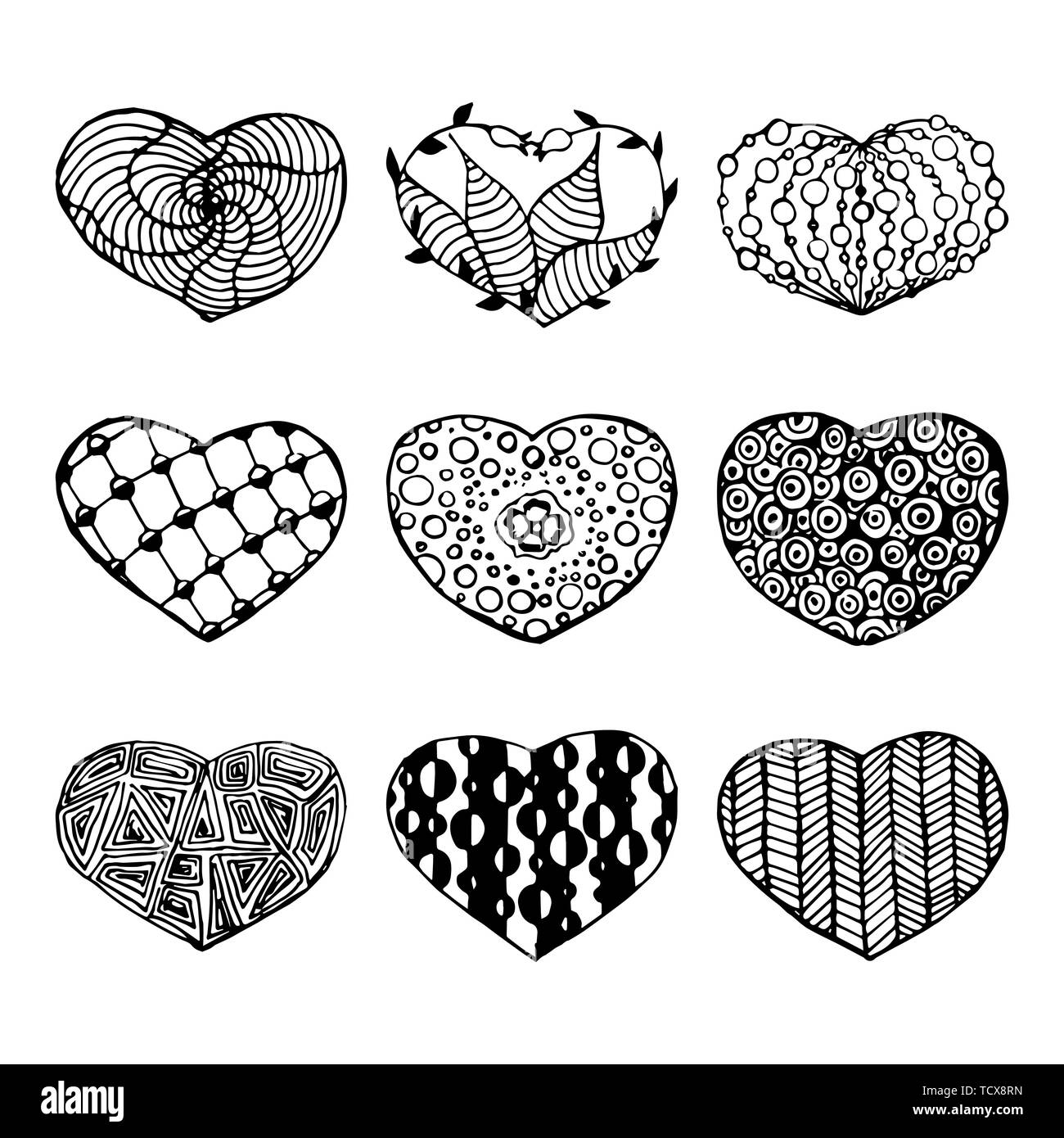 doodles hearts set Stock Vector Image & Art - Alamy